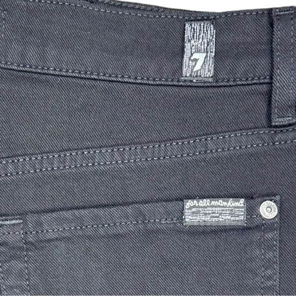 7 FOR ALL MANKIND Women’s Broken Twill Cut Off Short Black Size 28 - Picture 7 of 16